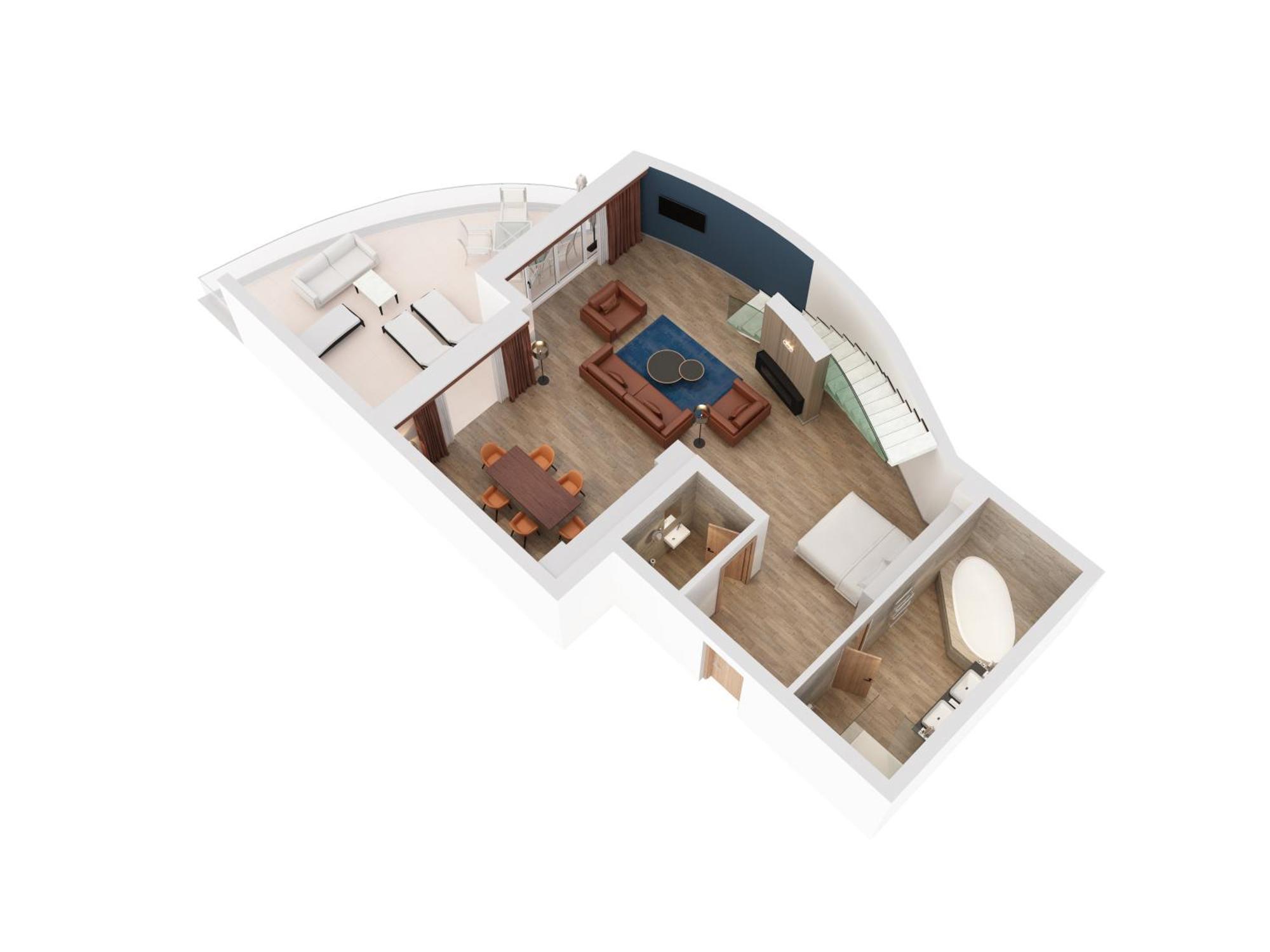 Three-Bedroom Villa Apartment with Sea View